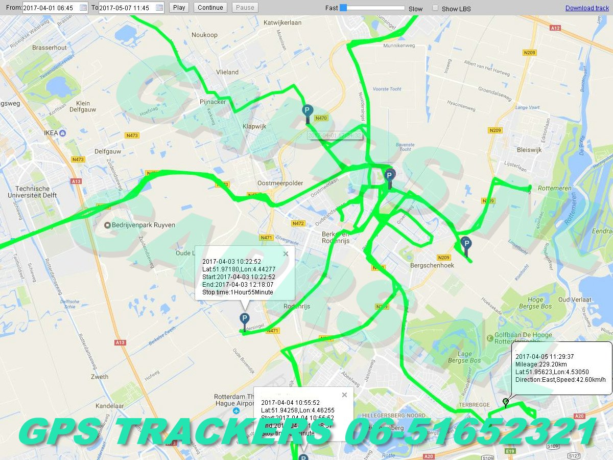 GAPRS   gebruiksklare waterdichte waterdichte gps tracker kaart  met stopplekken