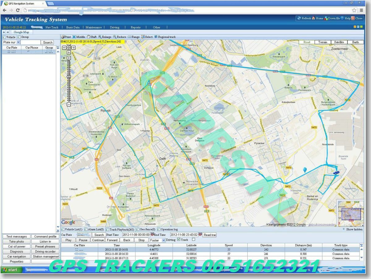 Rondlopen op de Haagsche markt, APRS gps tracker kaart ingezoomd op satellietbeeld