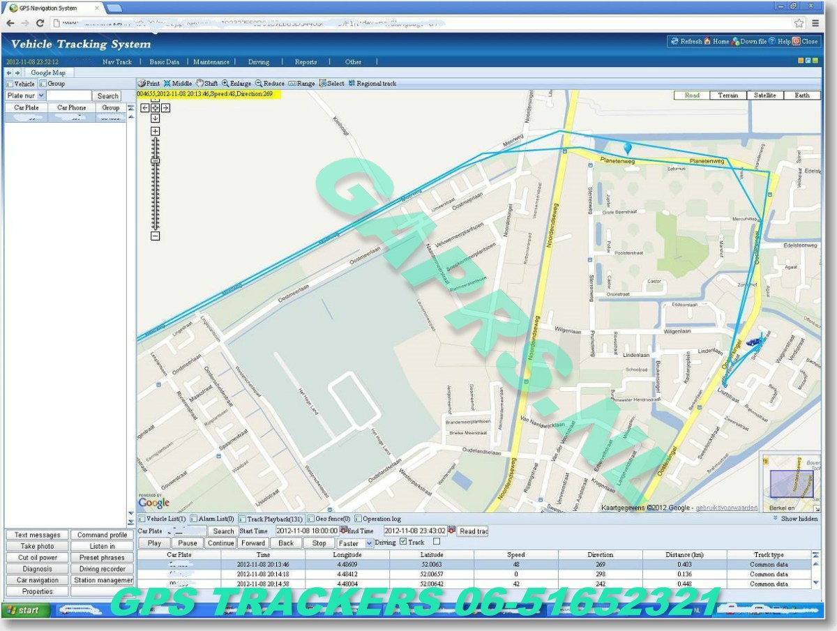 Rondlopen op de Haagsche markt, APRS gps tracker kaart ingezoomd op satellietbeeld