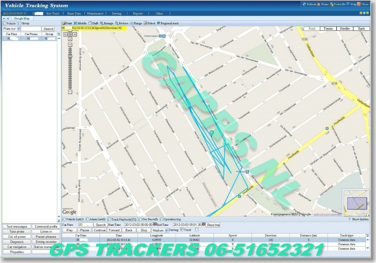 Rondlopen op de Haagsche markt, APRS gps tracker kaart ingezoomd op kaart